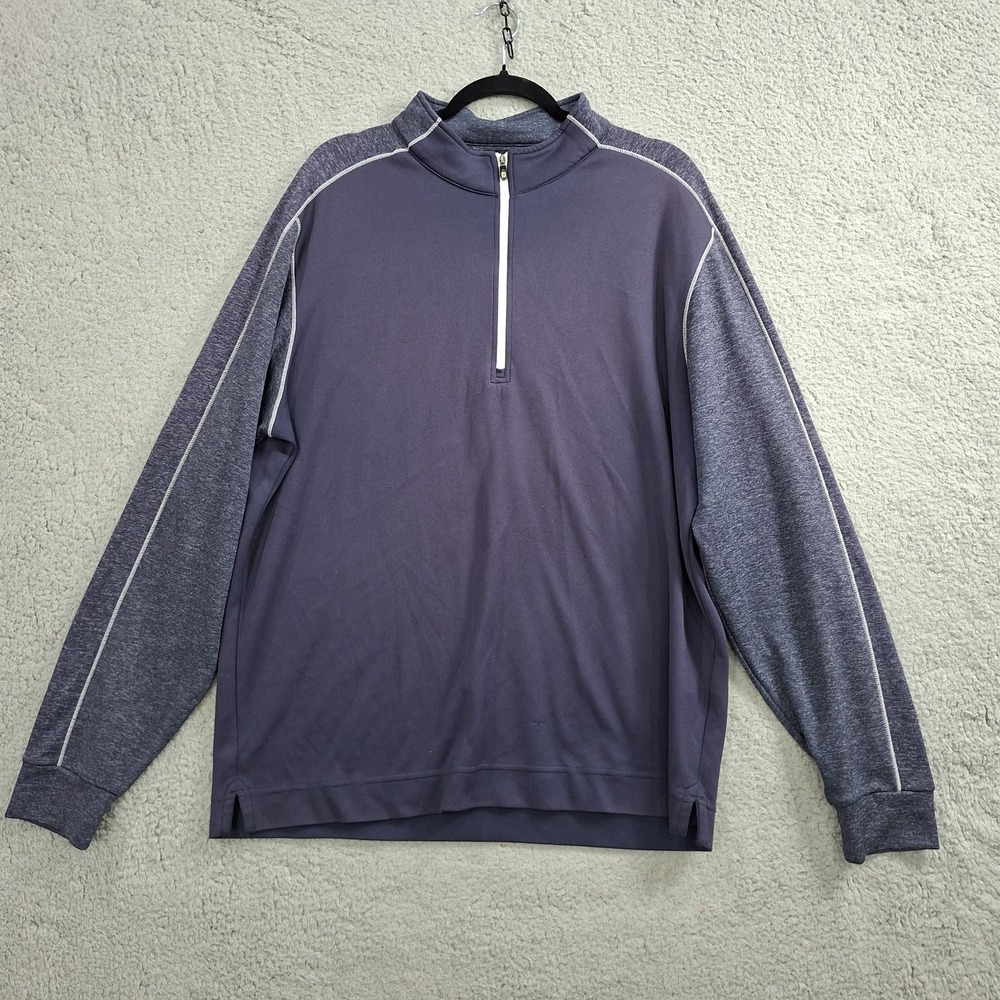 FootJoy Mens Tonal Mid Layer Quarter Zip Sweatshirt Heather Purple XL 5439